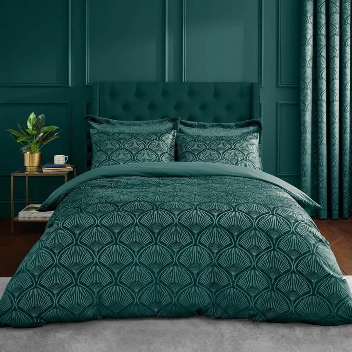Catherine Lansfield Art Deco Pearl Teal large
