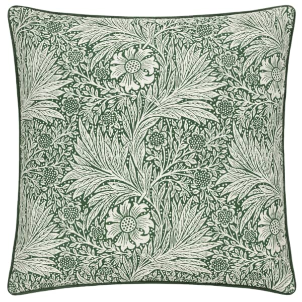 Marigold Feather Rich Cushion Leaf Green