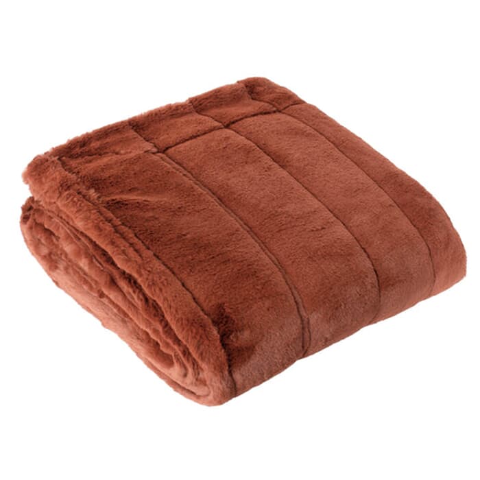 Paoletti Empress Faux Fur Throw Rust large