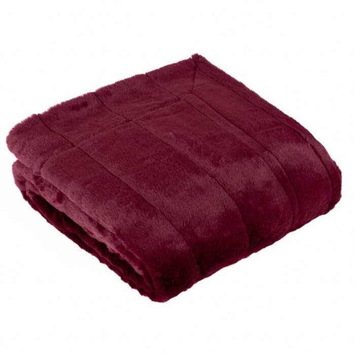 Paoletti Empress Faux Fur Throw Ruby large