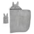 Christy Bunny Cuddle Wrap and Mitt Set Grey thumb 2