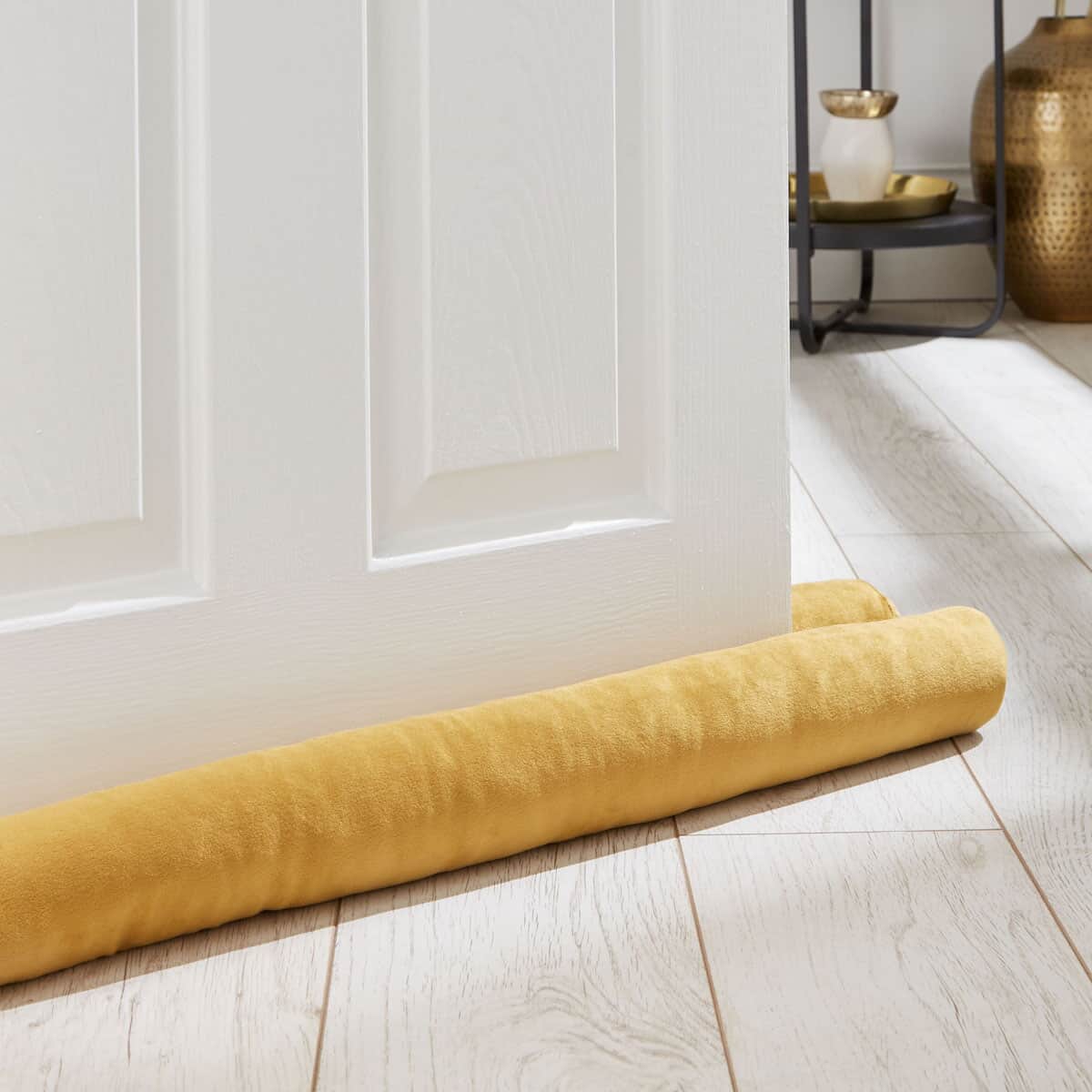 Catherine Lansfield Kingsley Draught Excluder Matt Velvet Ochre large