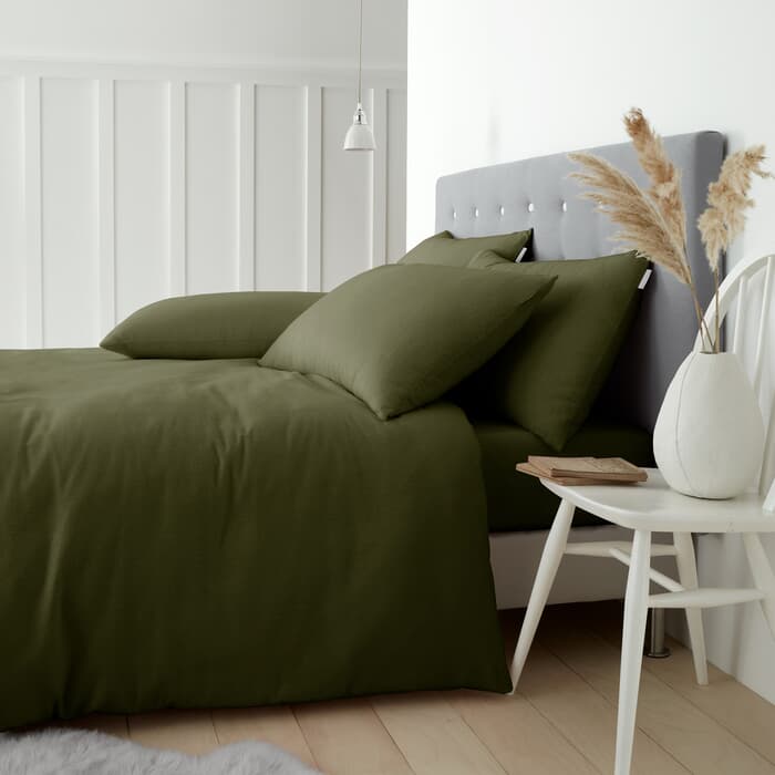 Catherine Lansfield Brushed Cotton Green large