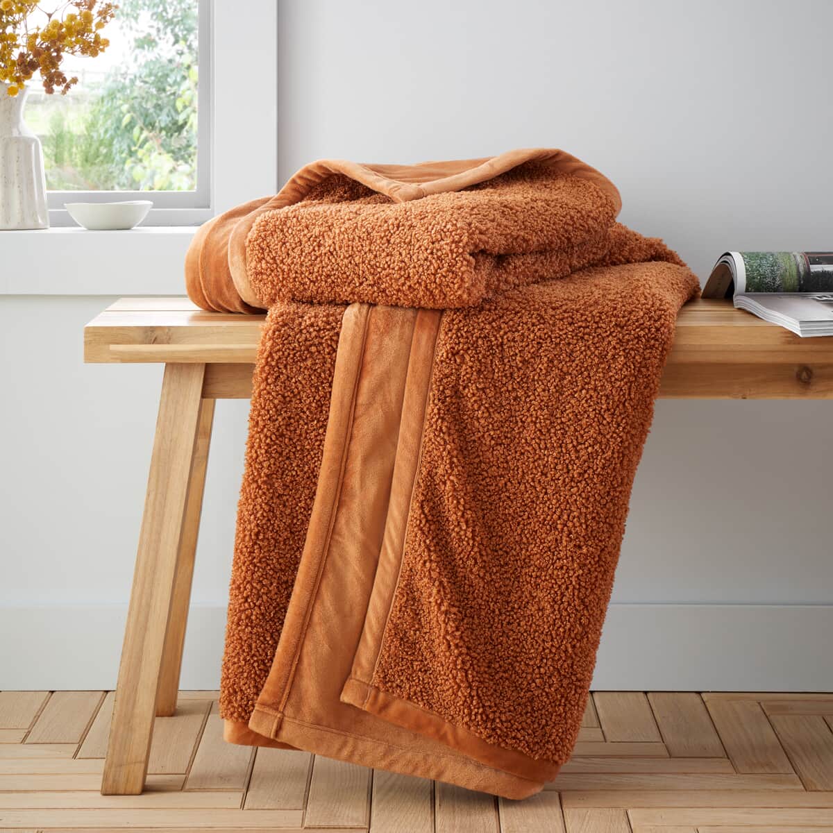 Catherine Lansfield So Soft Velvet Boucle Caramel large