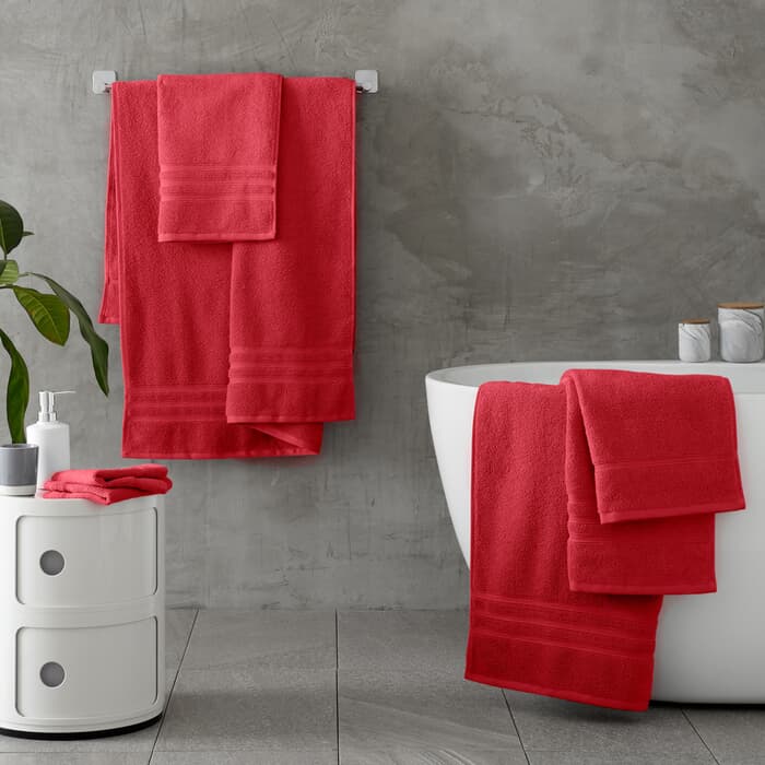 Catherine Lansfield Zero Twist Towels Red large