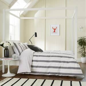 Coopers Stripe in Grey and Linen