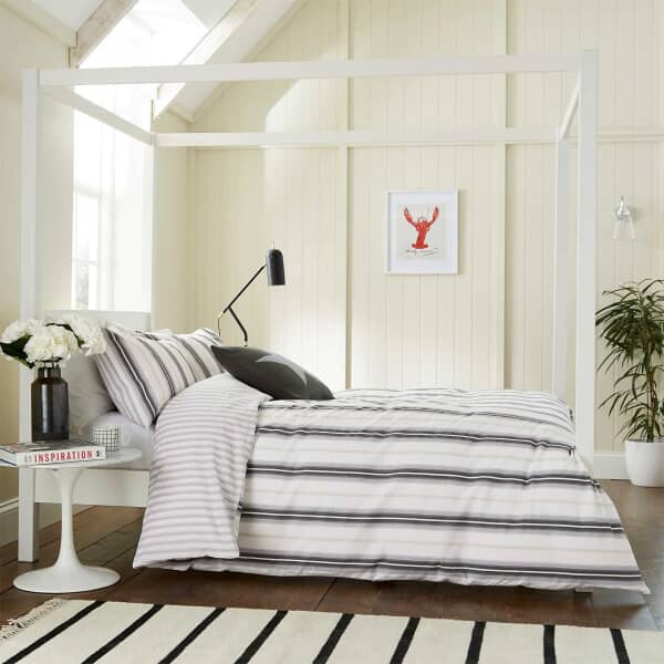 Coopers Stripe in Grey and Linen