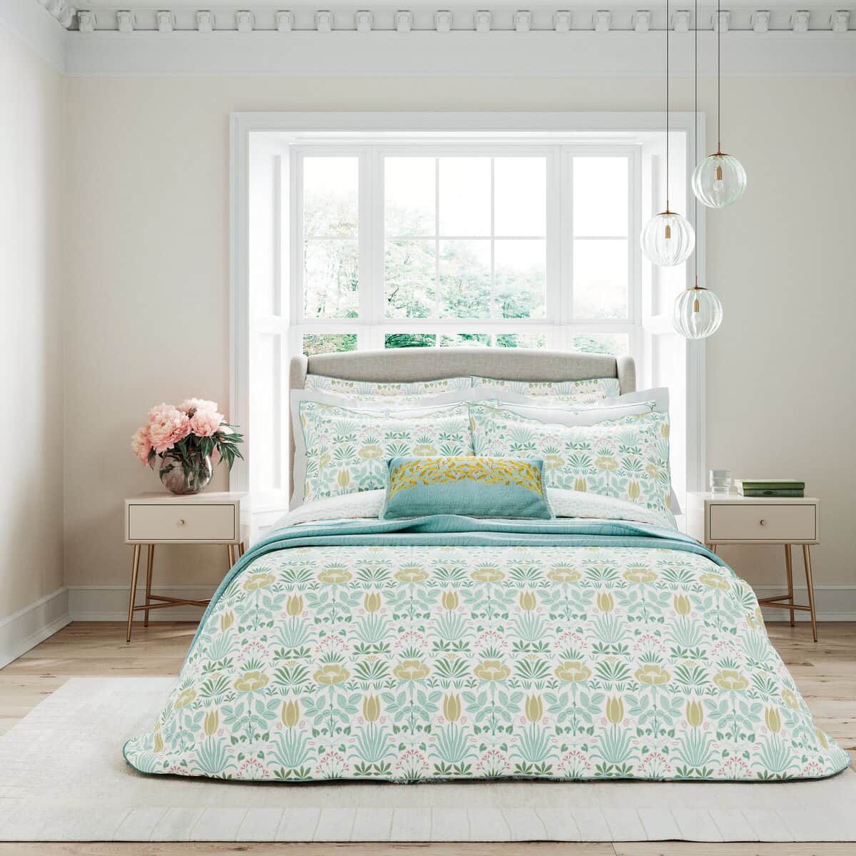 V & A Voysey Anselm in Aqua large