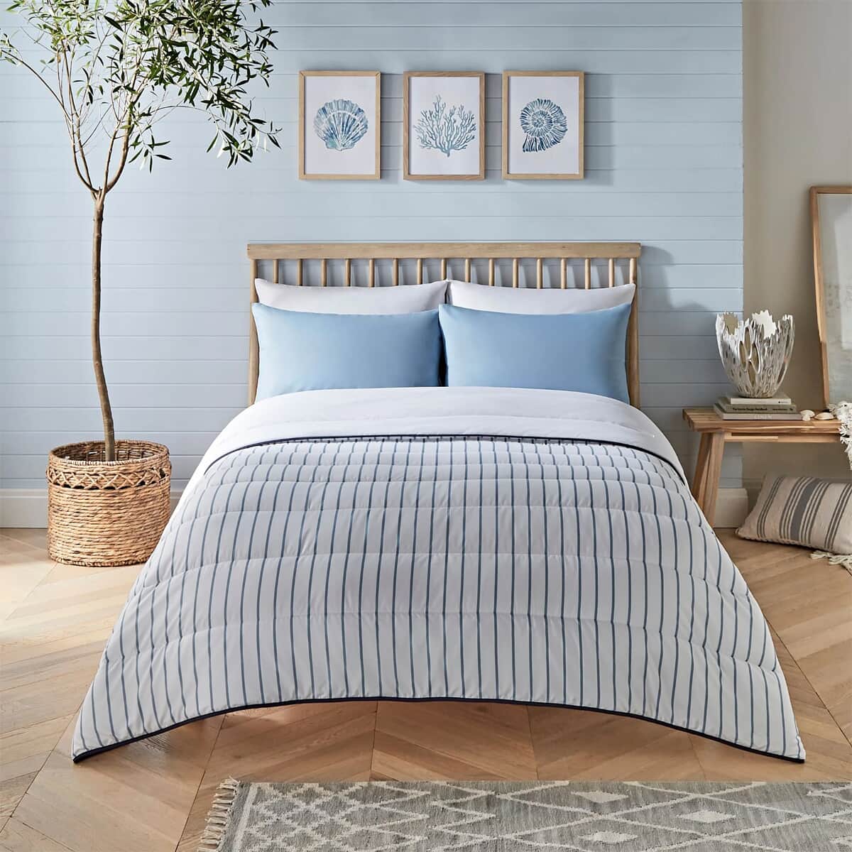 Night Lark Ticking Stripes Coverless Duvet Set large