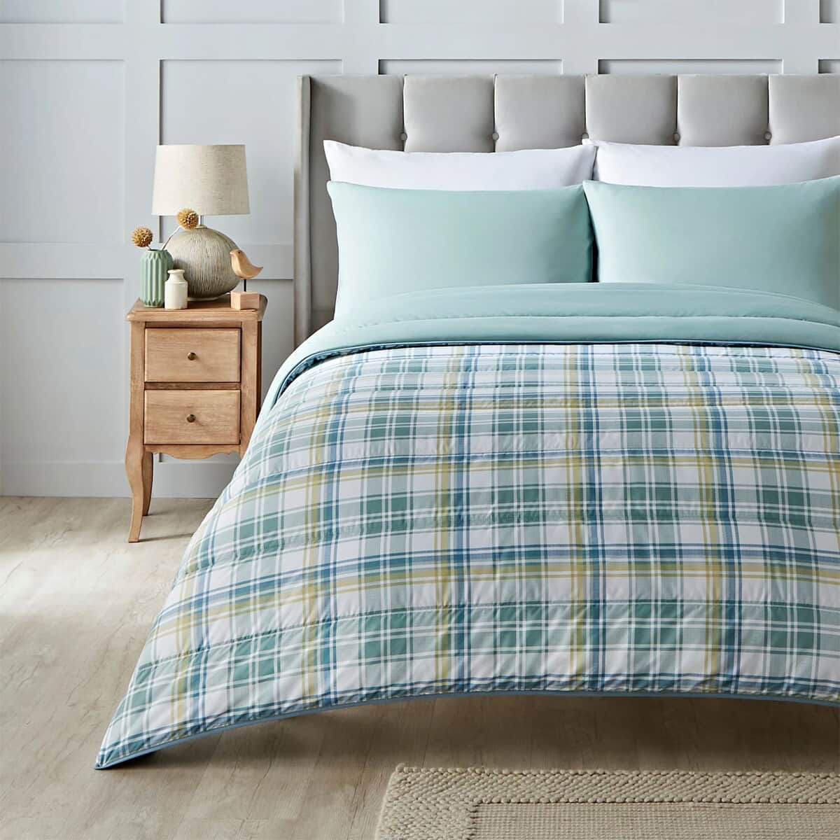Night Lark Country Check Coverless Duvet Set large