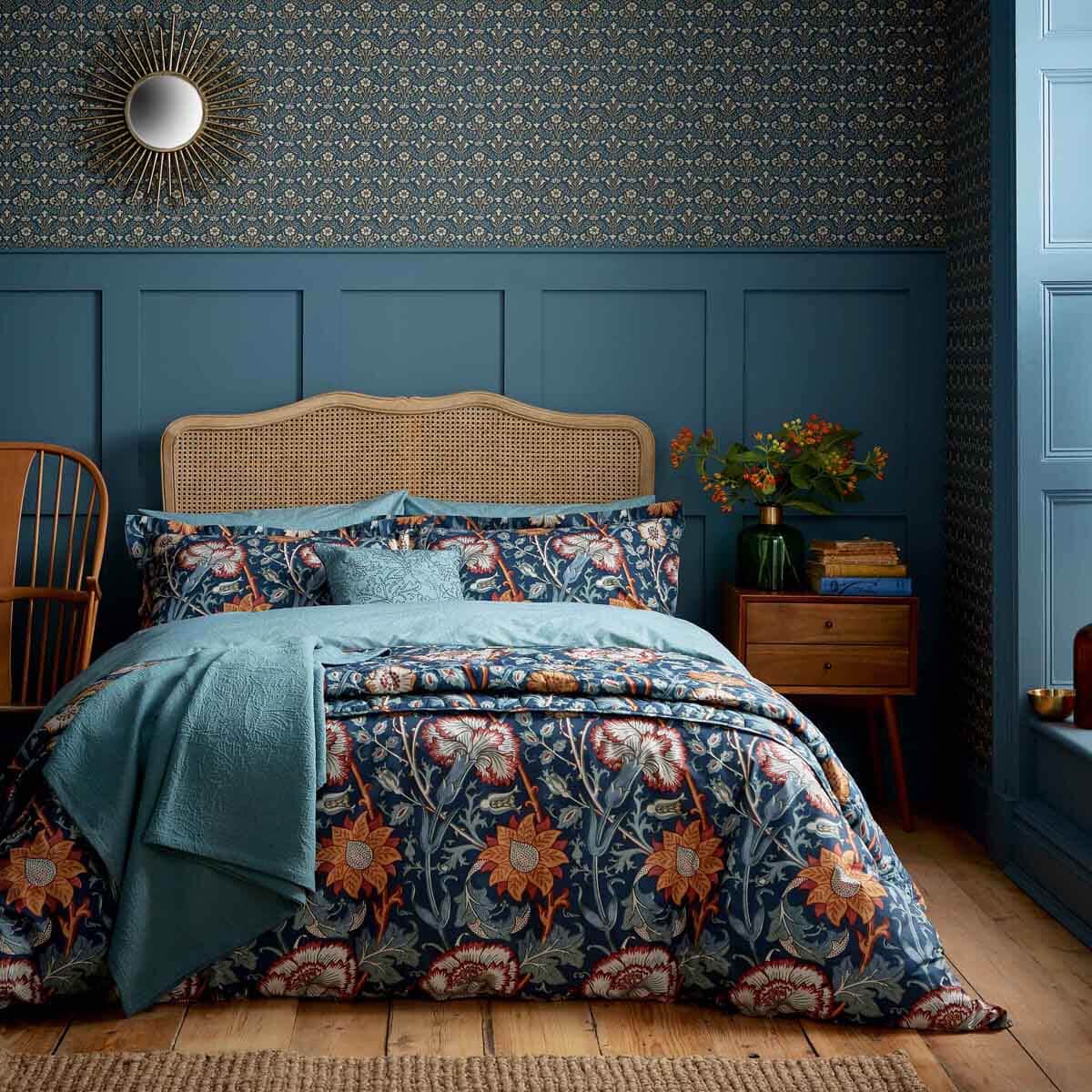 William Morris Pink and Rose in Teal large