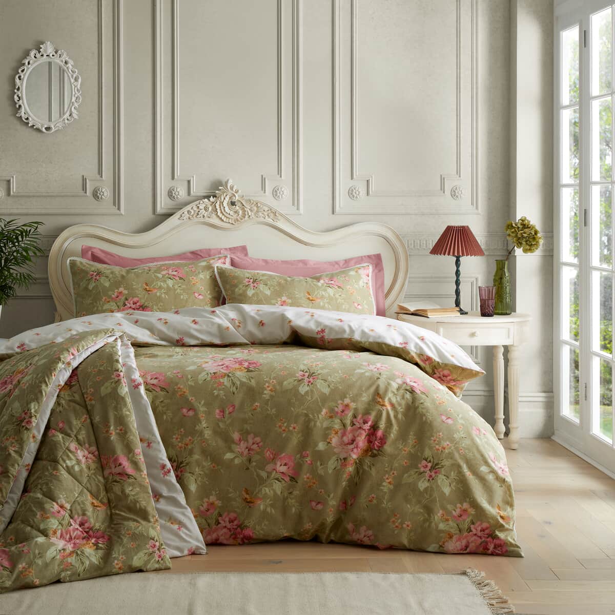 Bridgerton by Catherine Lansfield Penelope Floral Green  large