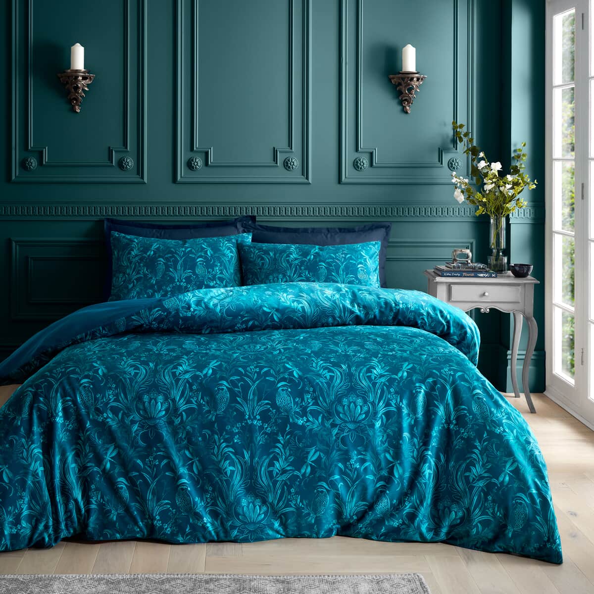 Bridgerton by Catherine Lansfield Regal Birds Teal large
