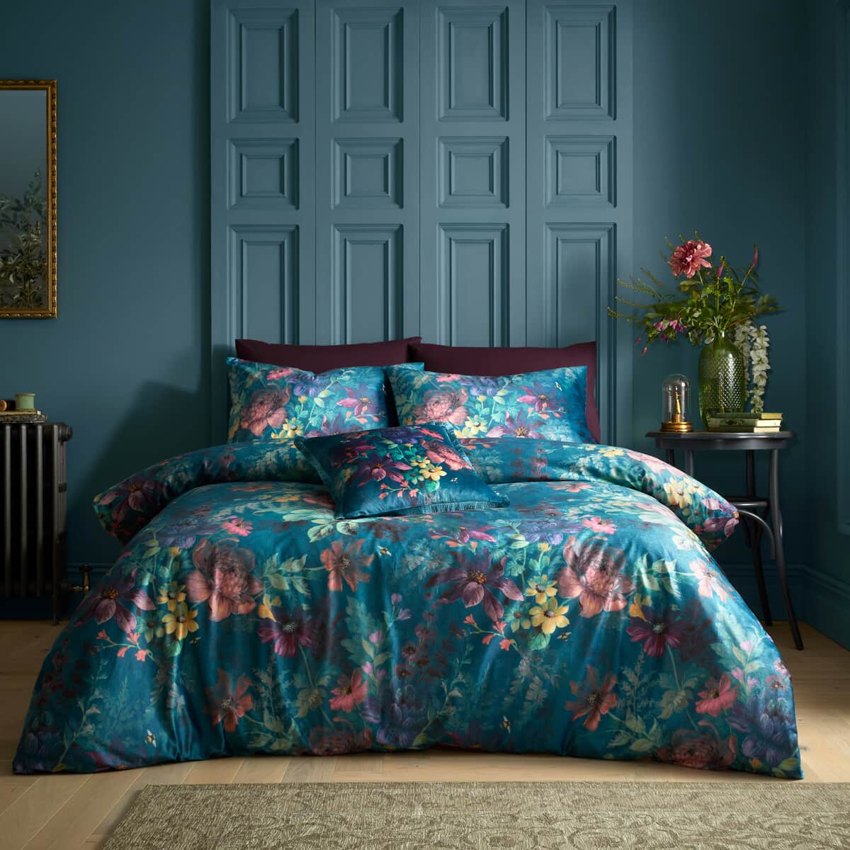 Bridgerton by Catherine Lansfield Romantic Floral Teal large
