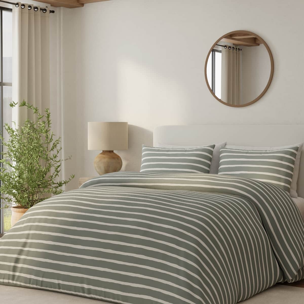 Vantona Drawn Stripe Sage large