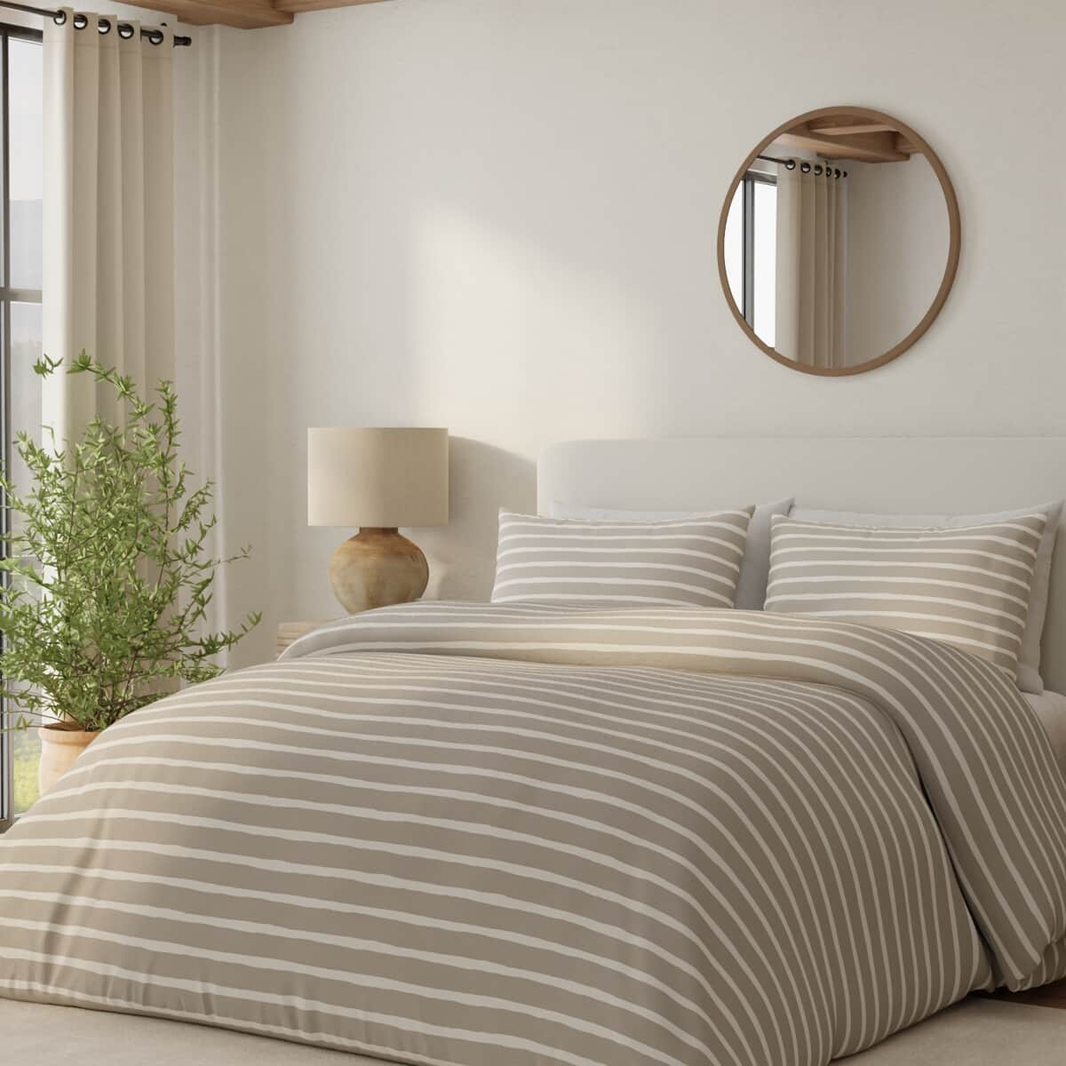 Vantona Drawn Stripe Natural large