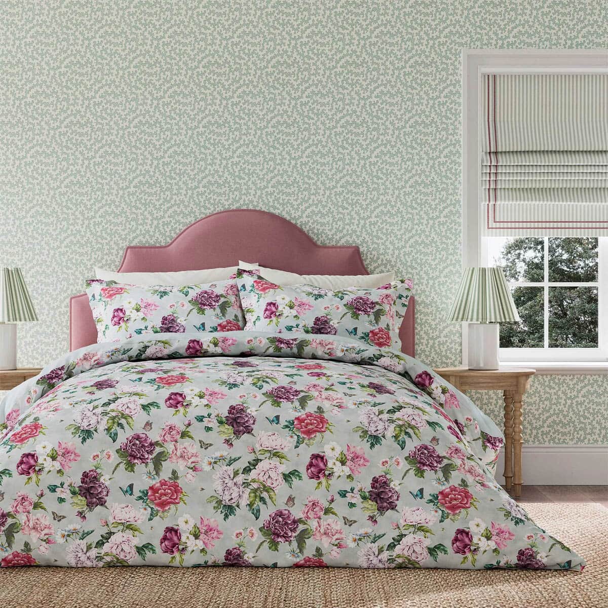 Sanderson National Trust Summer Peony Vineyard Rose large