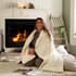 Lyndon Company Sandringham Heated Faux Fur Throw Cream thumb 1