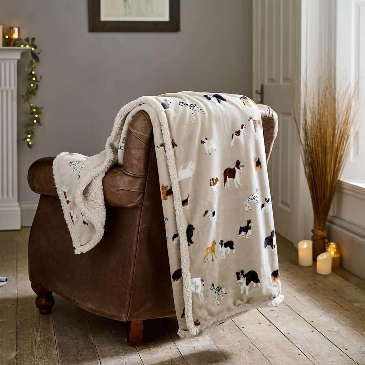 Deyongs Mixed Dogs Sherpa Throw large