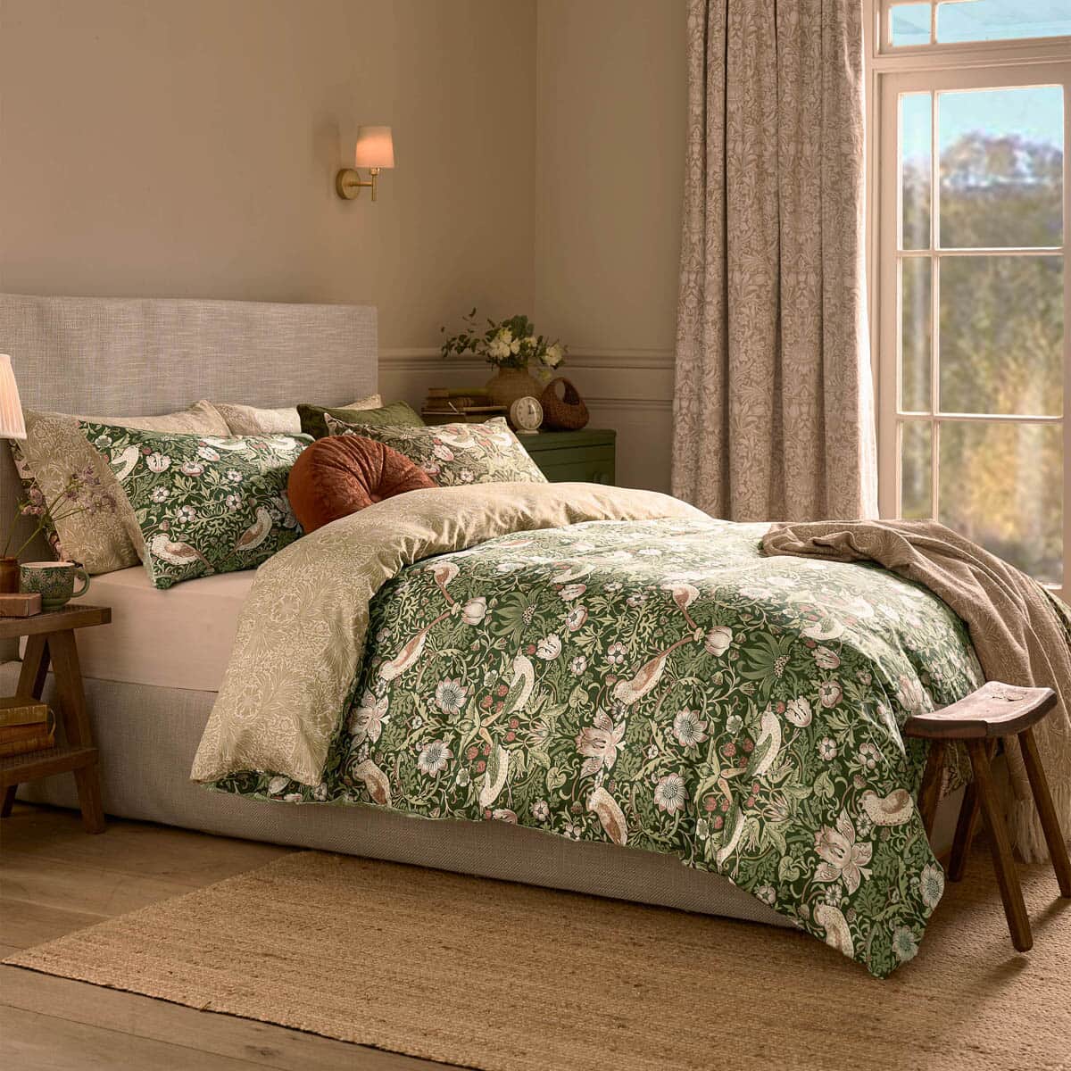 William Morris at Home Strawberry Thief Nettle large
