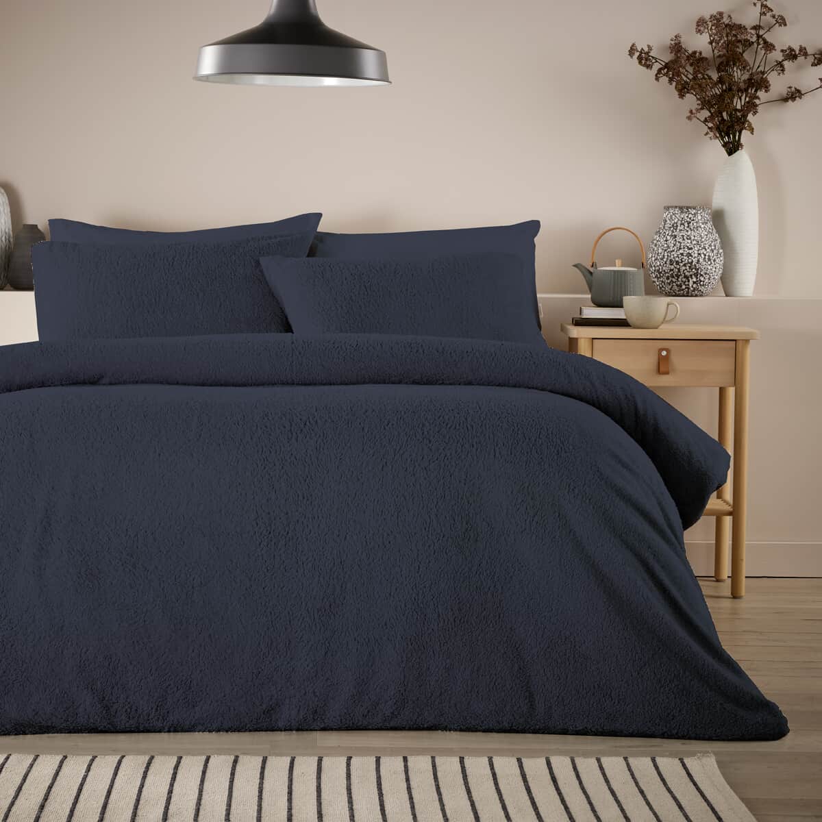 Vantona Teddy Fleece Set Navy large