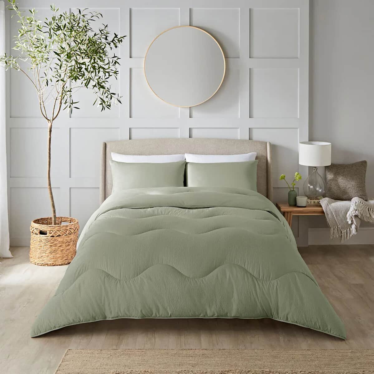 Night Lark Seersucker Olive Green large