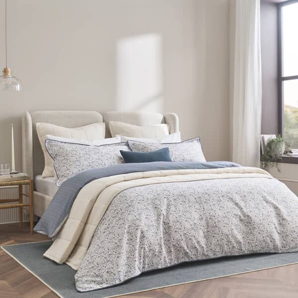 Ditsy Gingham Slate Blue