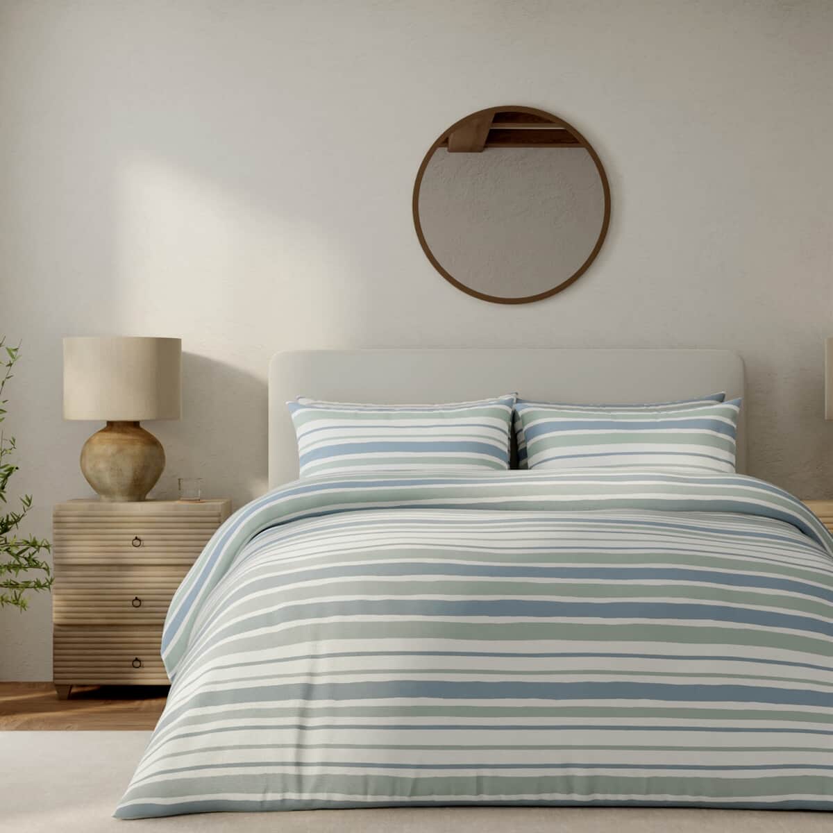 Vantona Drawn Stripe Blue large