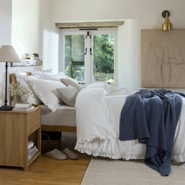Relaxed Organic Retreat Ruffle White