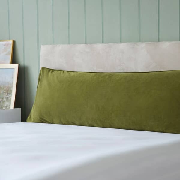 Velvet Bolster Cushion Olive