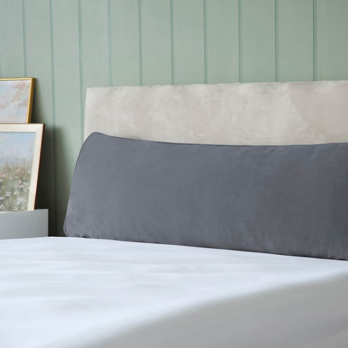 Belledorm Velvet Bolster Cushion Charcoal large