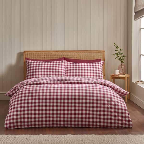 Brushed Gingham Burgandy