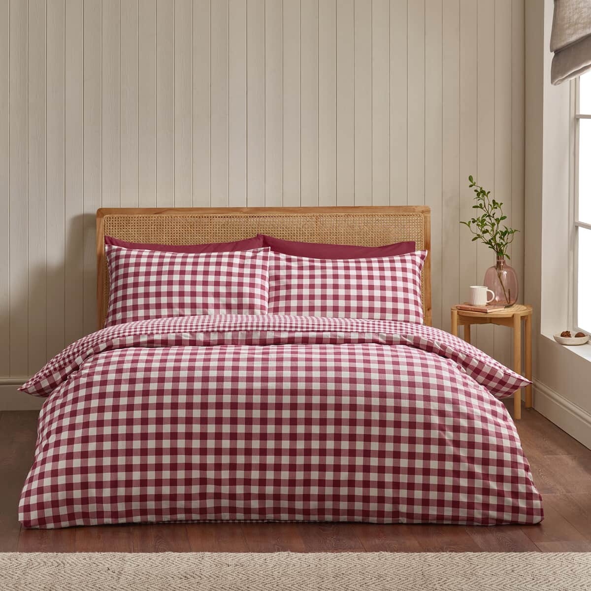 Catherine Lansfield Brushed Gingham Burgandy large