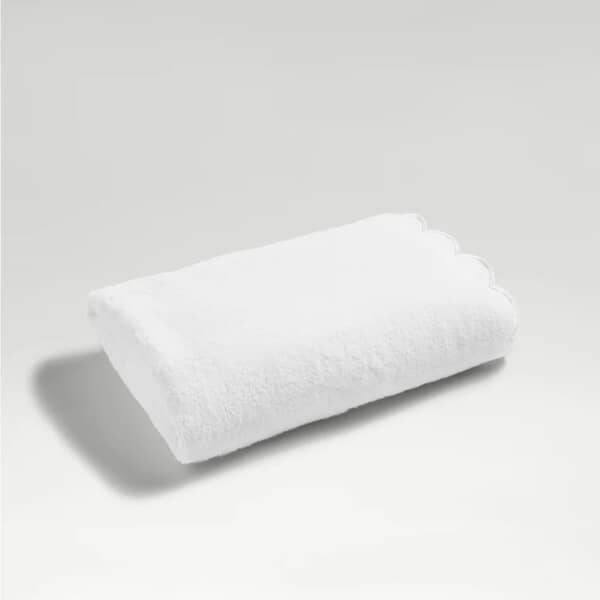 Scallop Edge Towel White