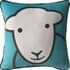Herdy Hello Velvet Filled Cushion Green/Blue thumb 1