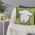 Herdy Hello Velvet Filled Cushion Green/Blue thumb