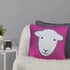 Herdy Hello Velvet Filled Cushion Grey/Pink thumb