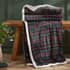 Catherine Lansfield Tartan Sherpa Check Green Throw thumb