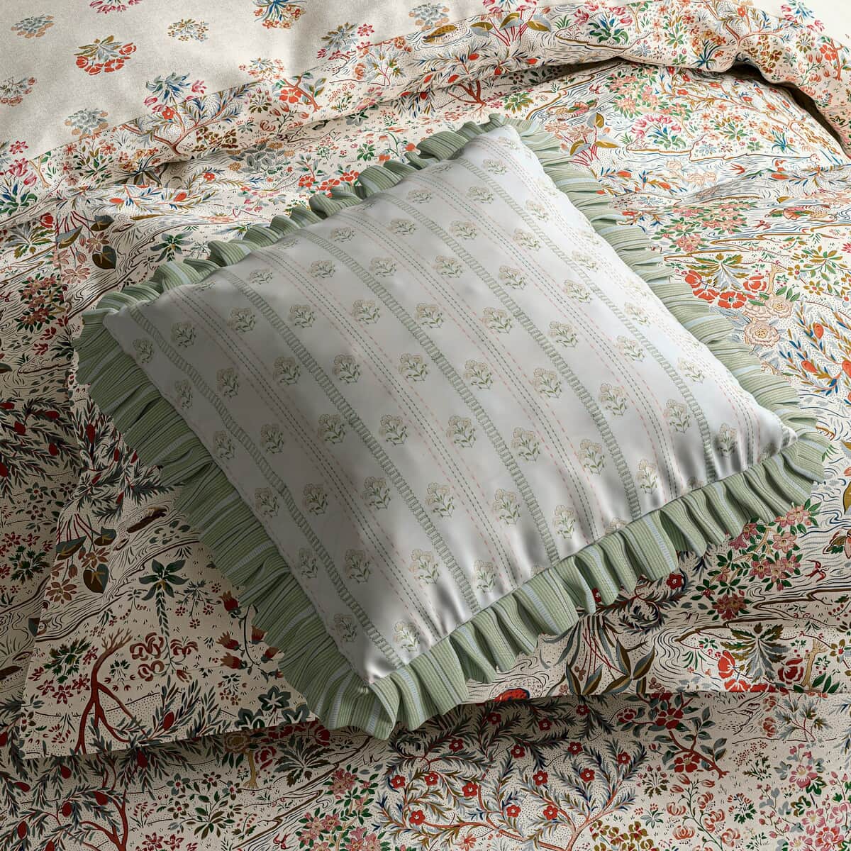 Sanderson National Trust Red Clover Cushion large