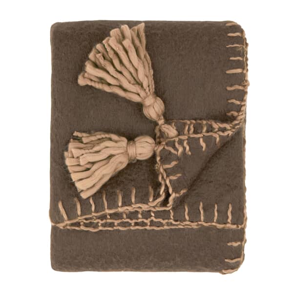 Lowen Wool Blend Throw Chocolate