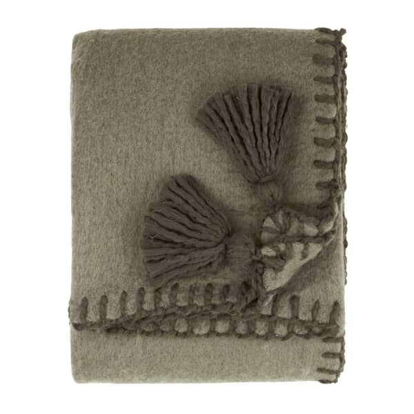 Lowen Wool Blend Throw Moss