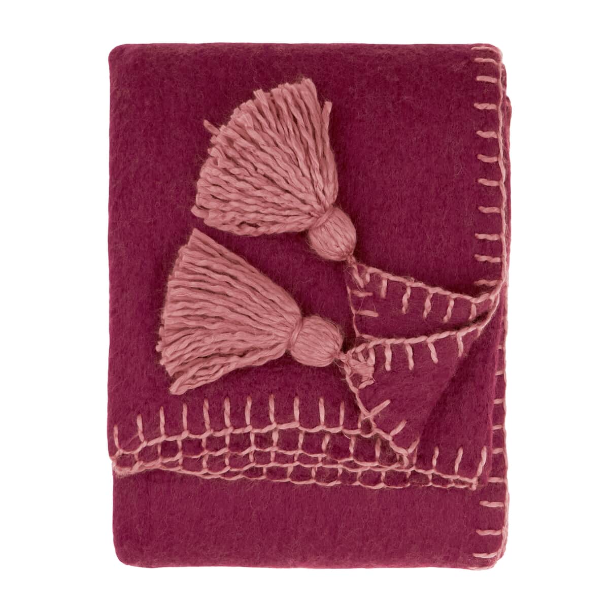 Furn Lowen Wool Blend Throw Berry large