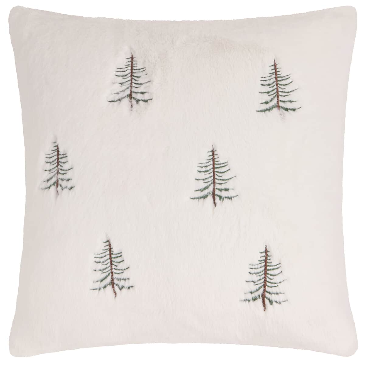 Furn Winter Pines Faux Fur Cushion Ecru large
