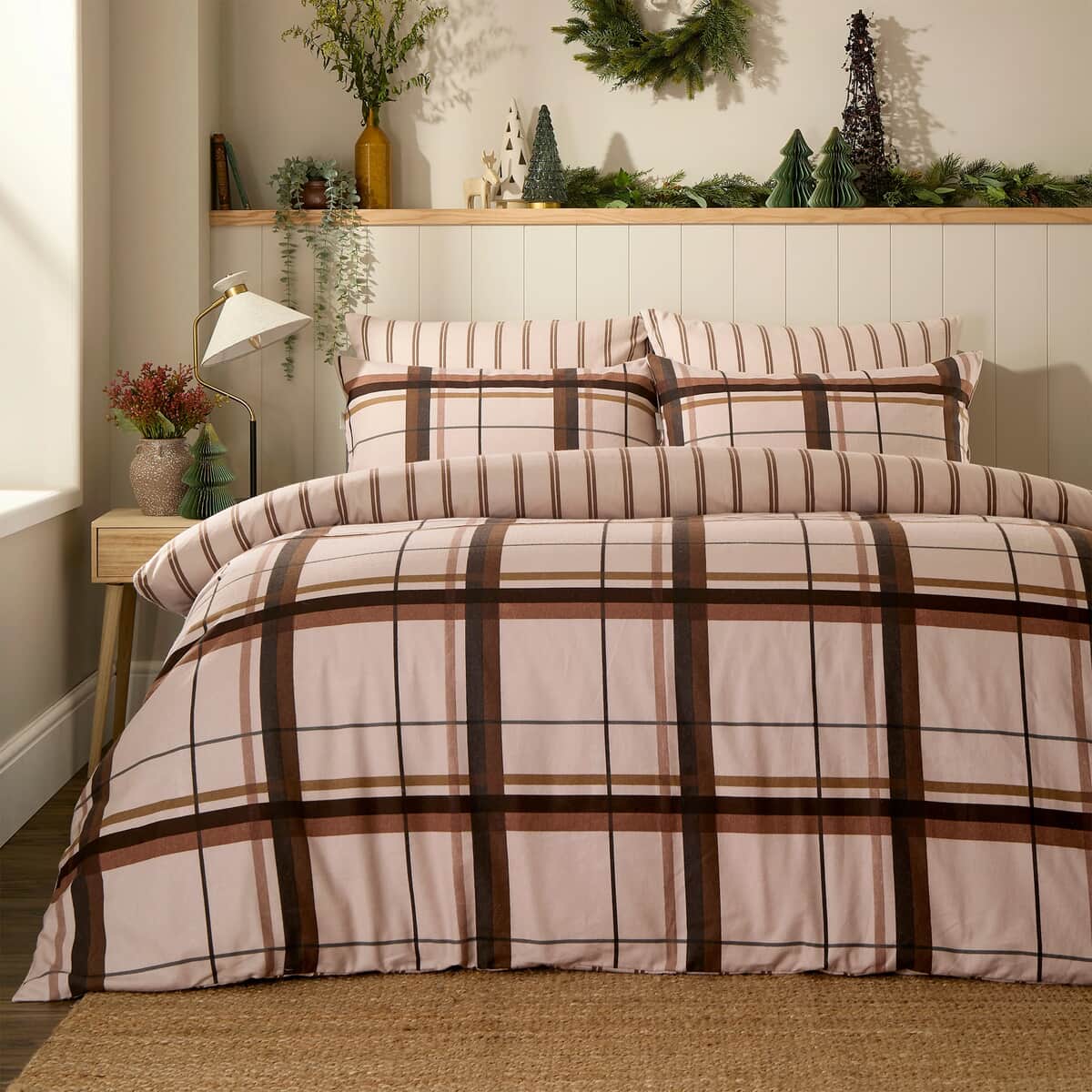 Vantona Brushed Plaid Natural large