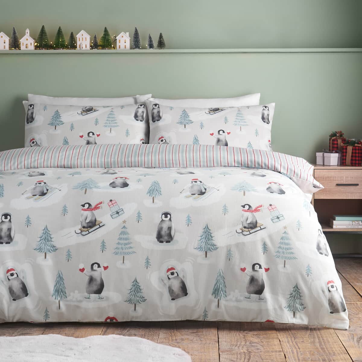 Catherine Lansfield Brushed Christmas Penguin  large