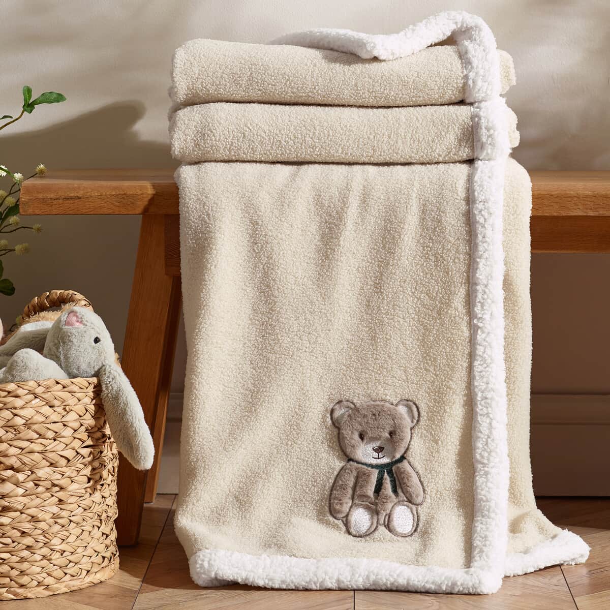 Catherine Lansfield Sherpa Teddy Bear Throw large