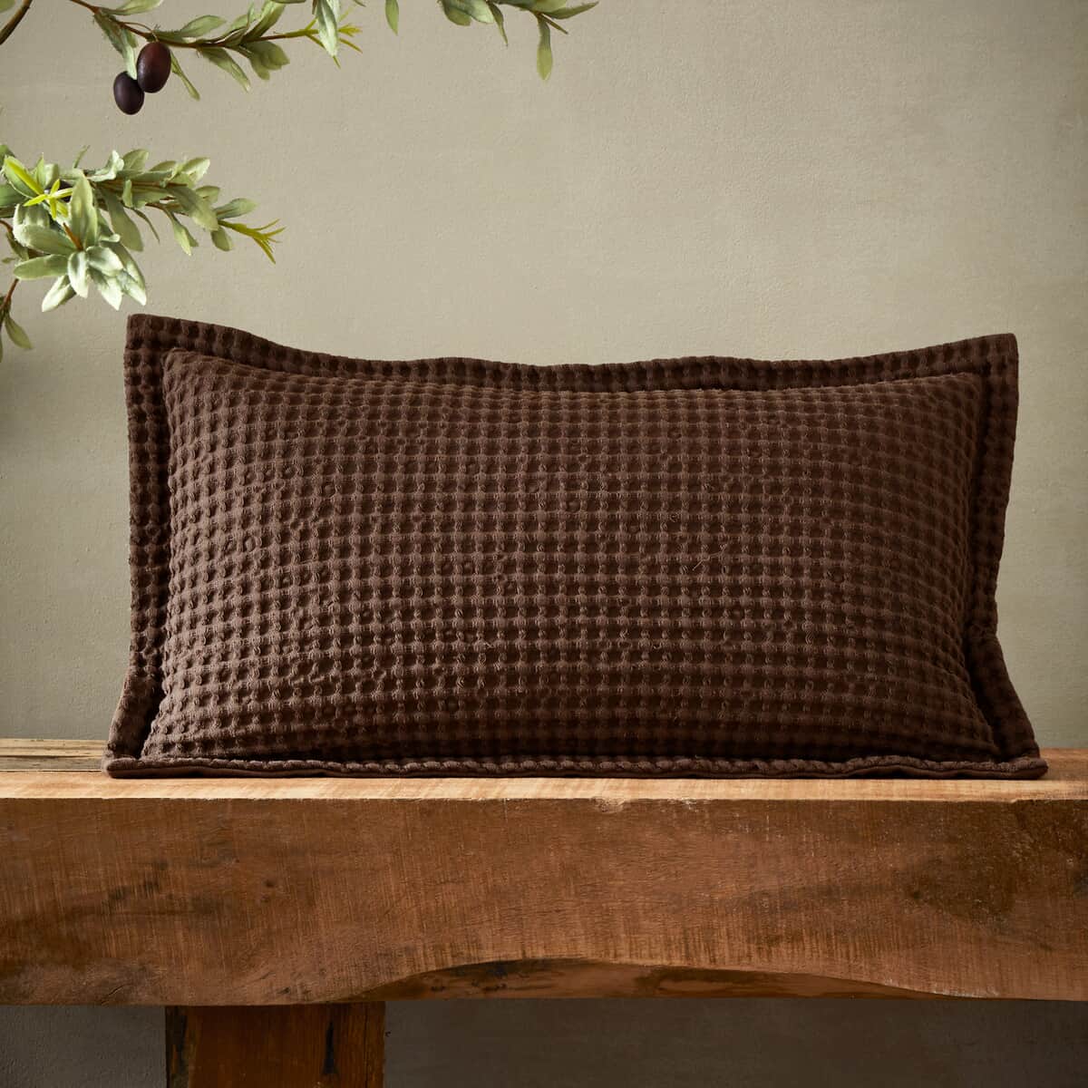 Pineapple Elephant Jaipur Waffle Cushion Chocolate large