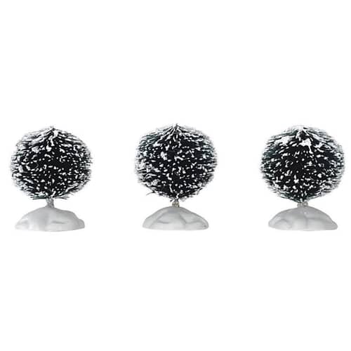 Lemax Christmas Village Round Bristle Tree Set Of 3 Mini - 14006
