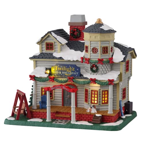 Lemax Christmas Village Twilight Bed And Breakfast (Smoking) With 4.5V Adaptor - 15740  (PLAIN BOX)