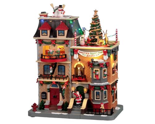 Lemax Christmas Village Santas Rooftop Bash -25861